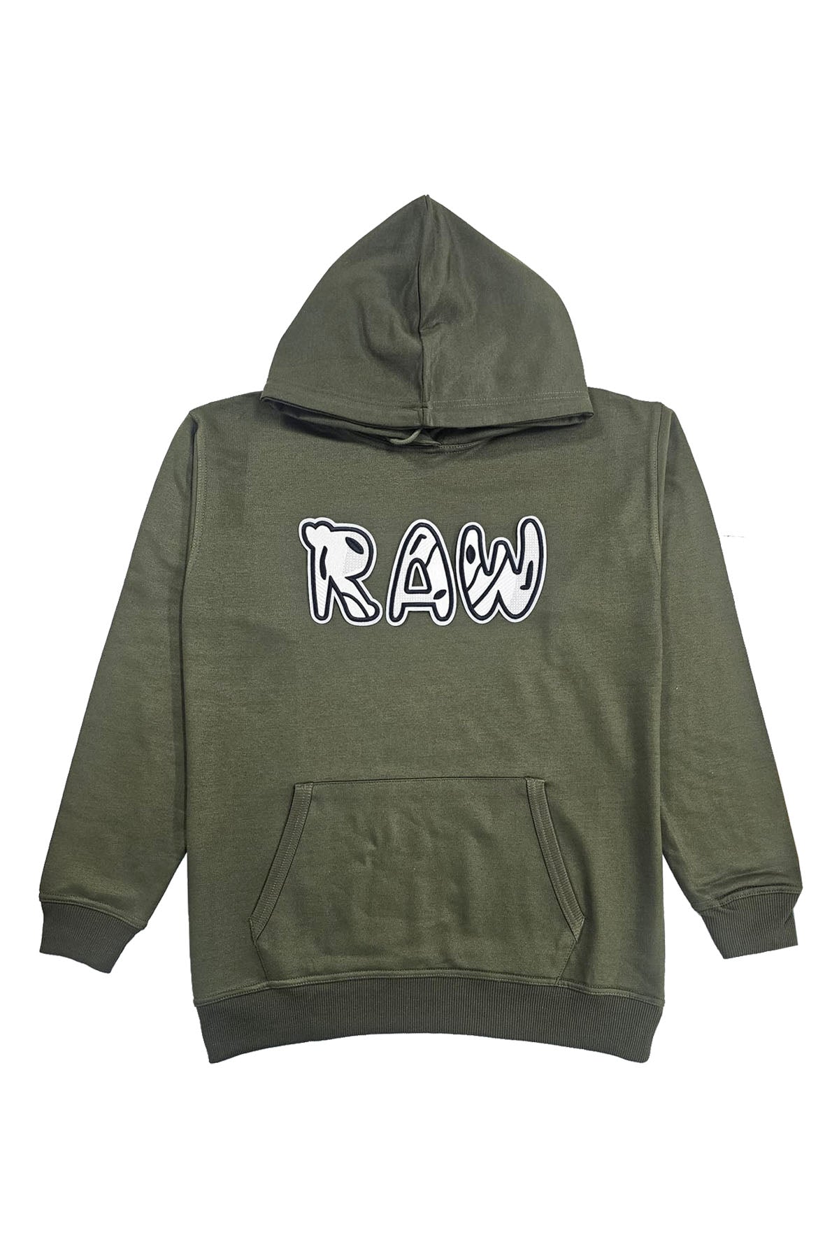 Men 003 RAW Black/White 3D Embroidery Hoodie