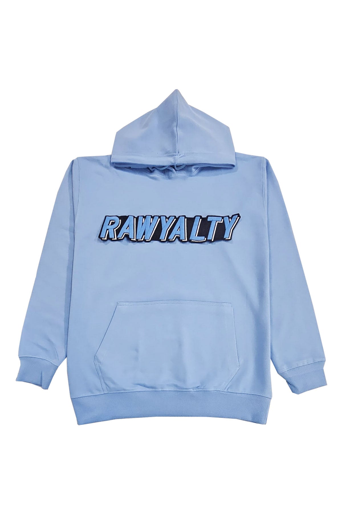 Men 004 RAWYALTY Carolina Blue 3D Embroidery Hoodie