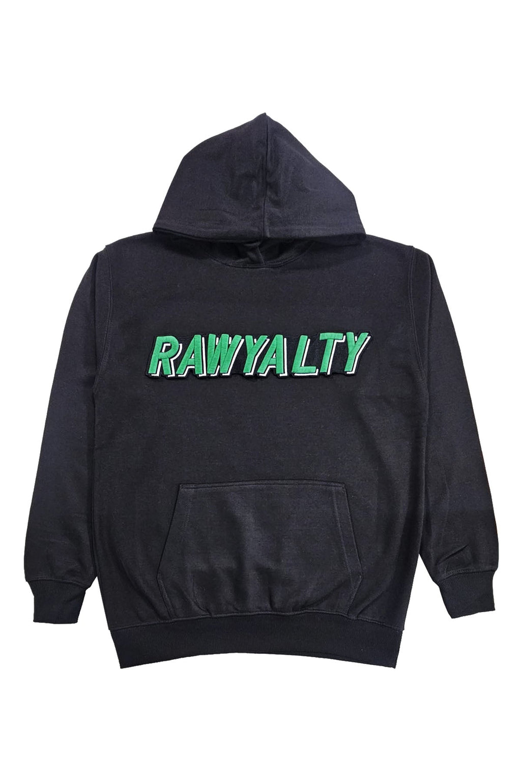 Men 004 RAWYALTY Green 3D Embroidery Hoodie