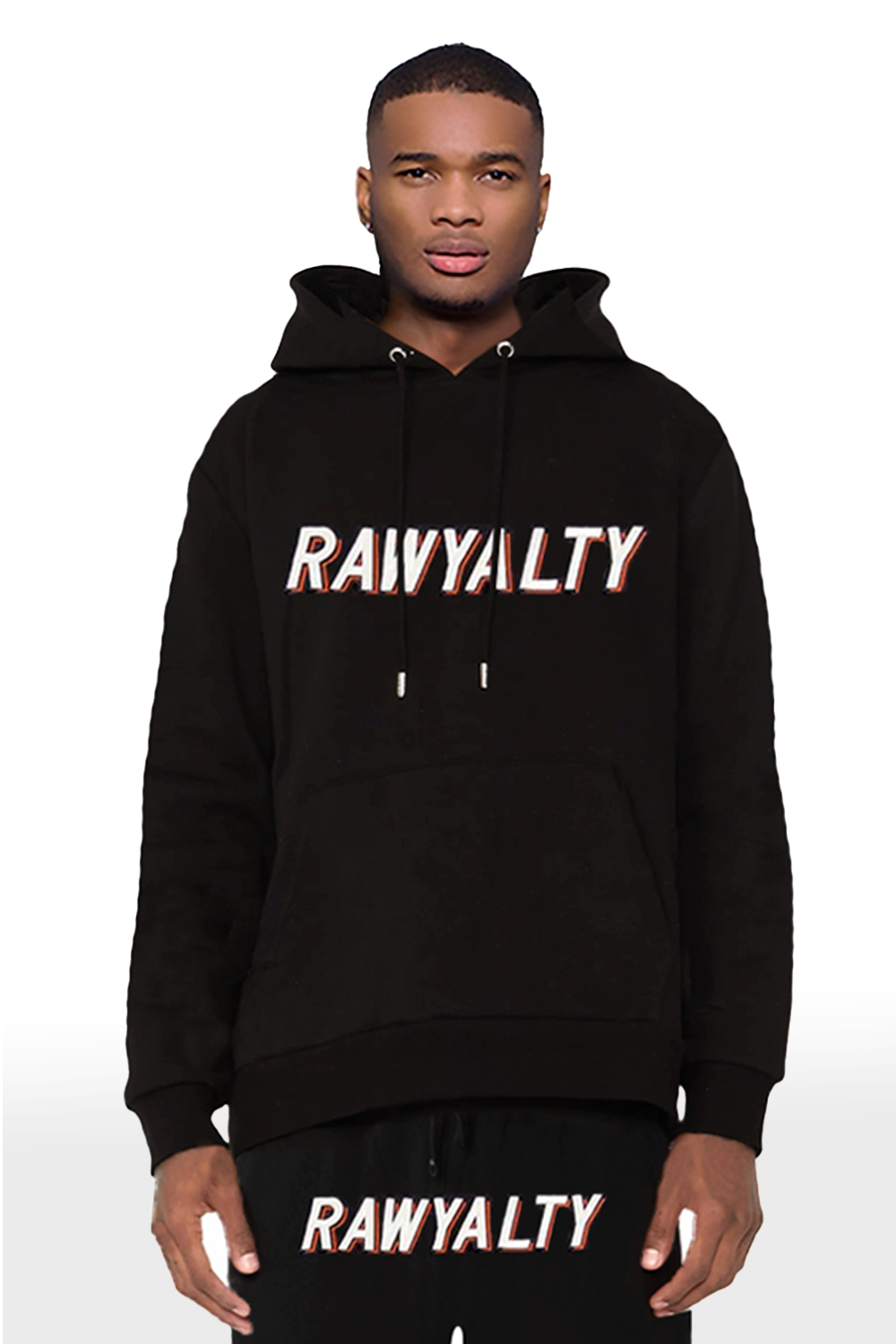 Men 004 RAWYALTY White 3D Embroidery Hoodie