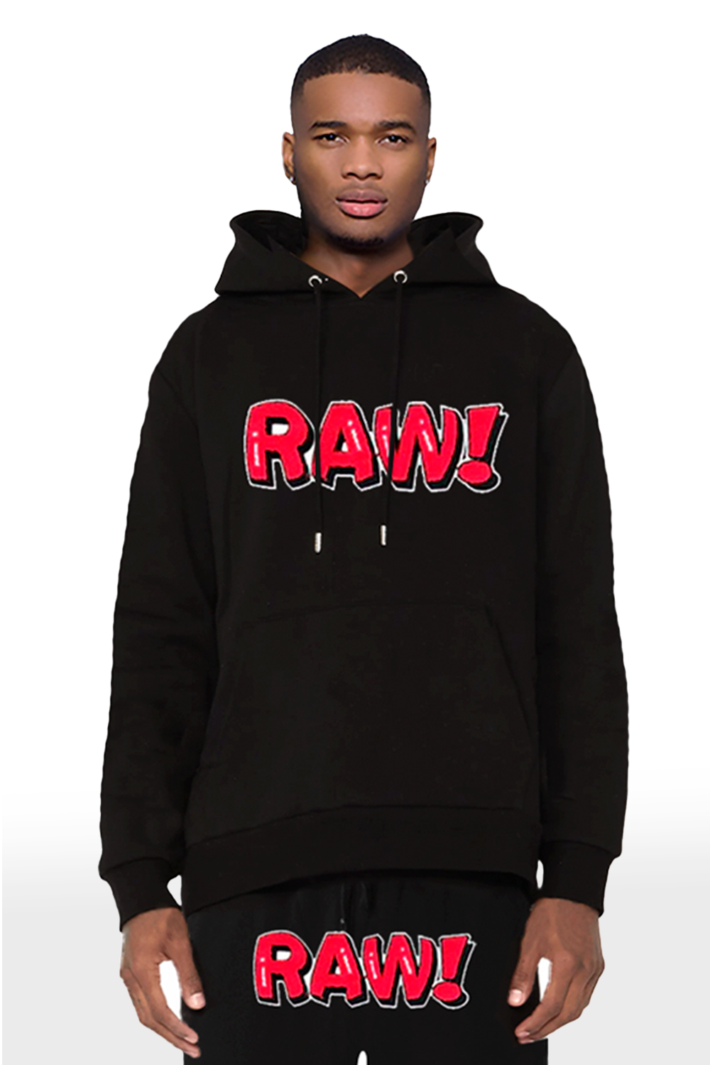 Men 006 RAW Bubble Red Chenille Hoodie