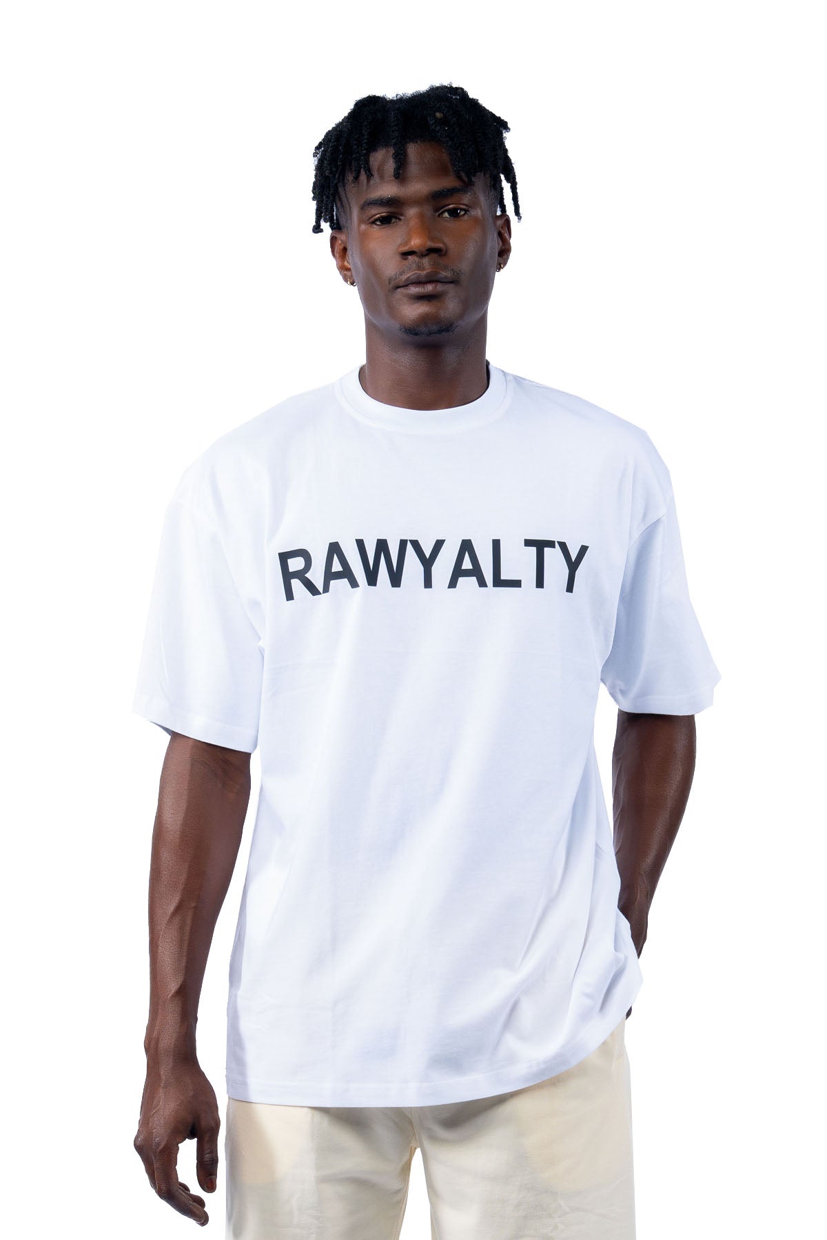 Men 007 RAWYALTY Black Rubberized Oversize T-Shirt