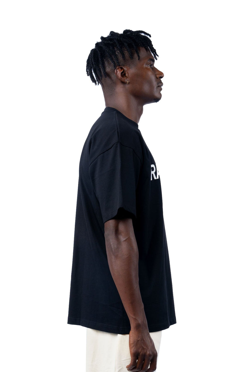 Men 007 RAWYALTY White Rubberized Oversize T-Shirt