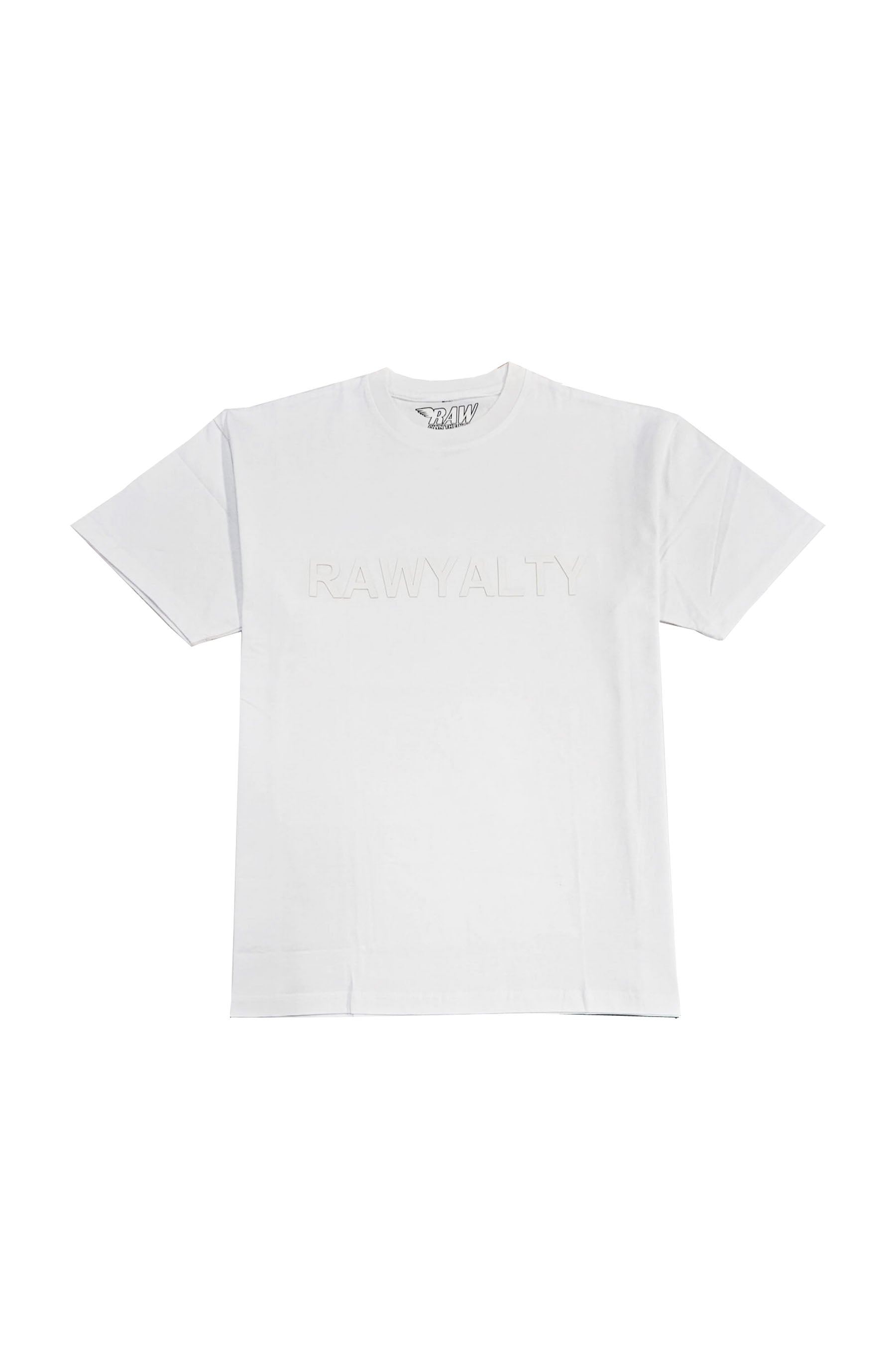 Men 007 RAWYALTY White Rubberized Oversize T-Shirt