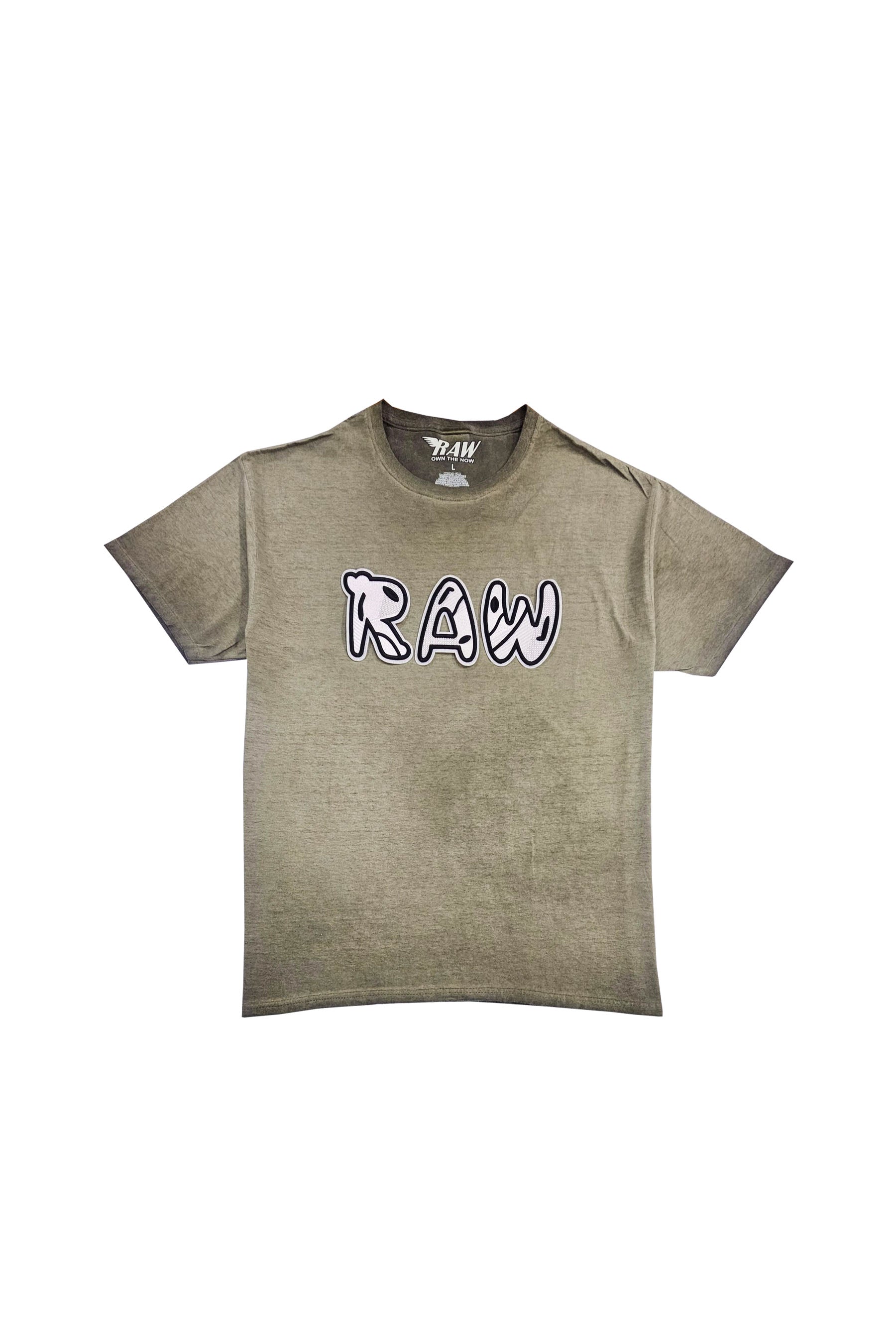 Men 003 RAW Black/White 3D Embroidery T-Shirt