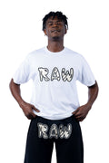 Men 003 RAW Black/White 3D Embroidery T-Shirt