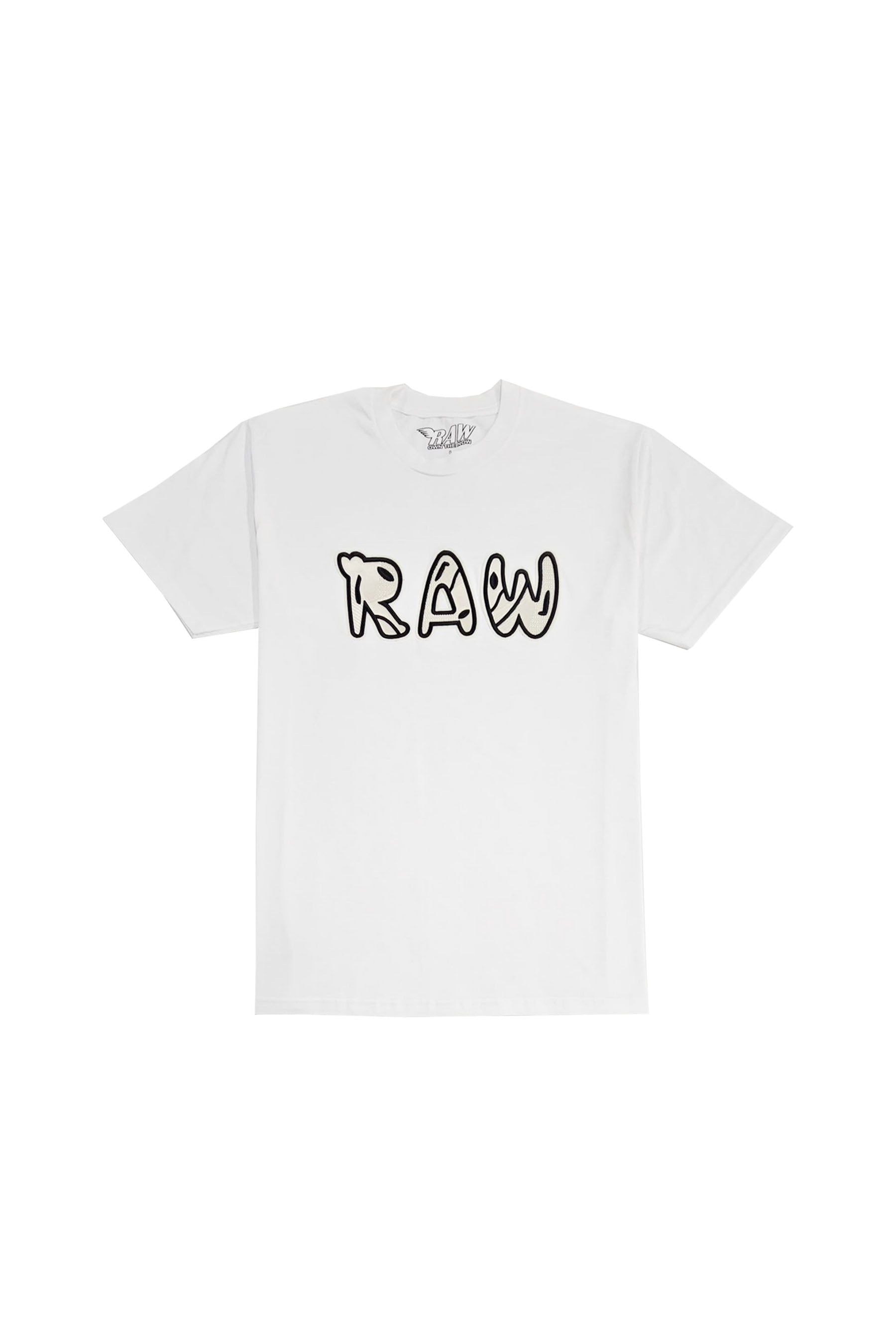 Men 003 RAW Black/White 3D Embroidery T-Shirt