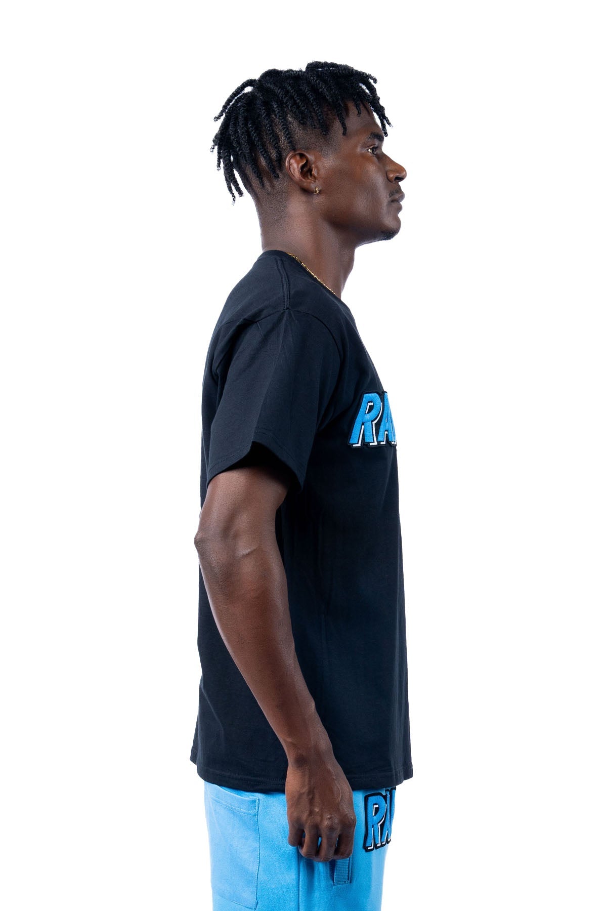 Men 004 RAWYALTY Carolina Blue 3D Embroidery T-Shirt