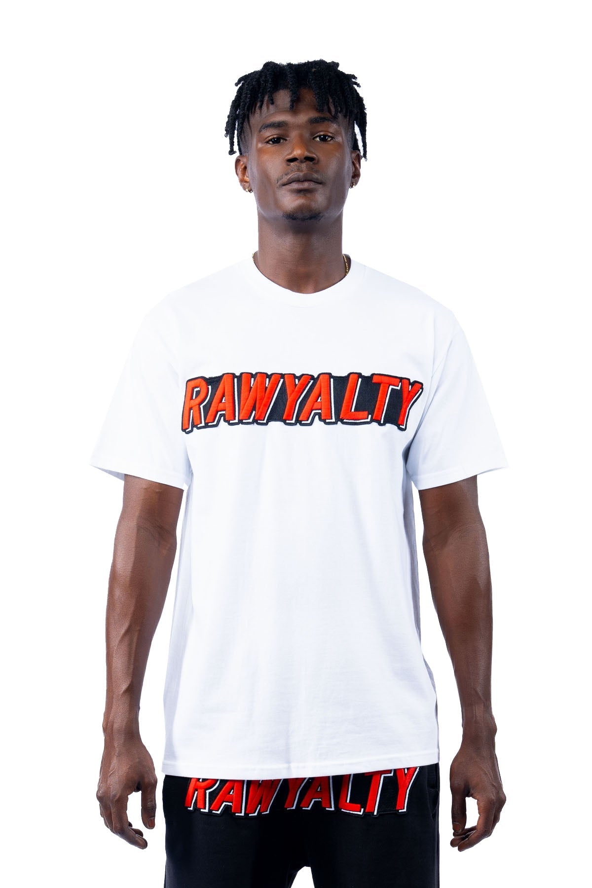 Men 004 RAWYALTY Red 3D Embroidery T-Shirt