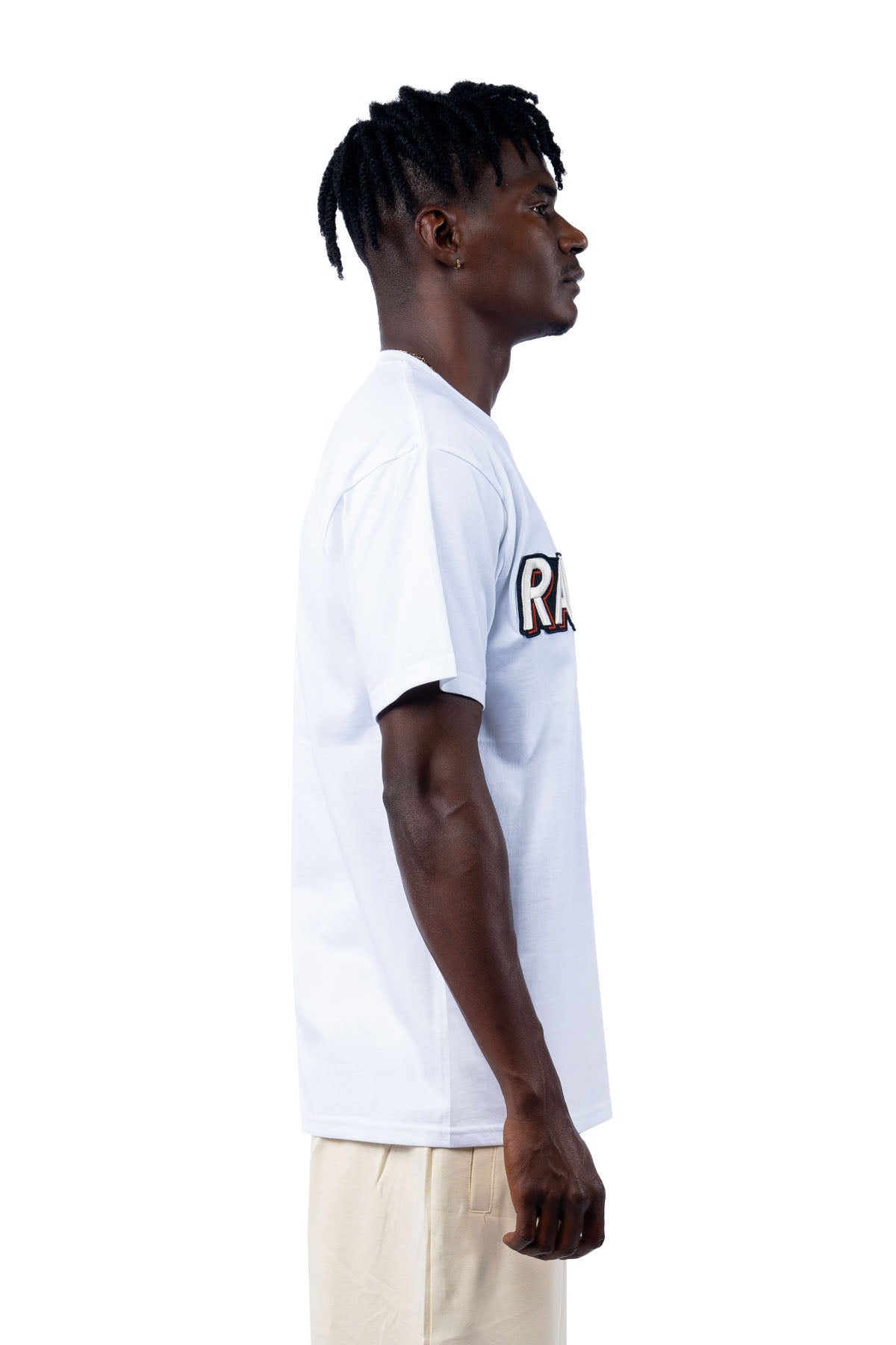 Men 004 RAWYALTY White 3D Embroidery T-Shirt