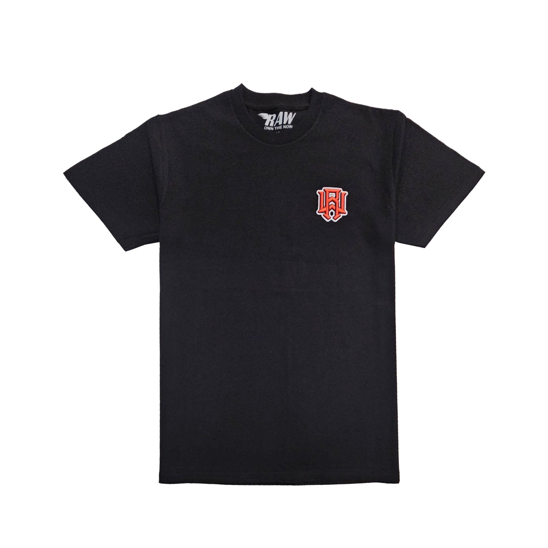 Men 3D Stitch Logo Red Embroidery Crew Neck T-Shirt
