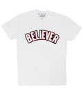 Men BELIEVER Chenille Crew Neck - White