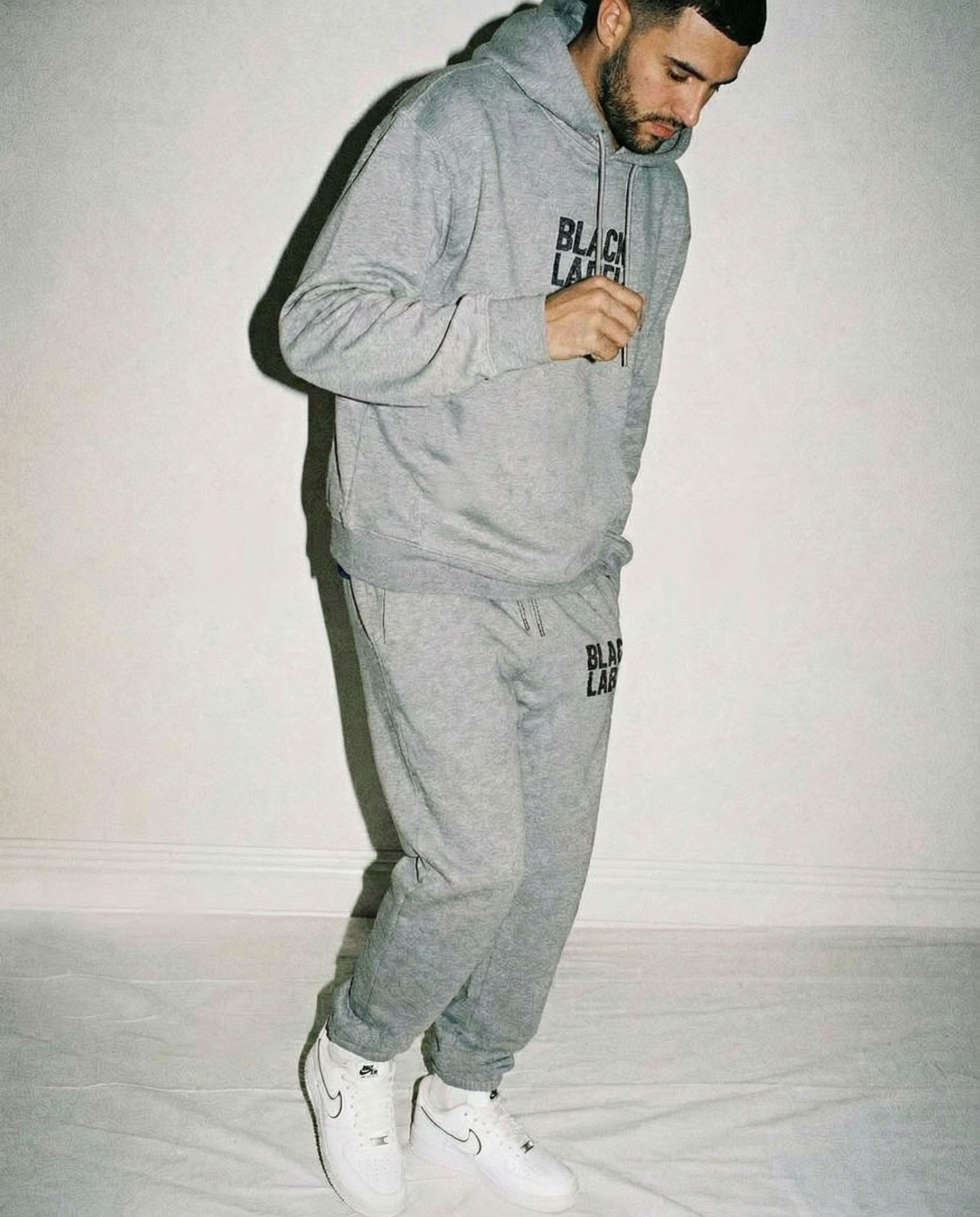 Men Black Label BL2 Black Bling Hoodie and Jogger Set